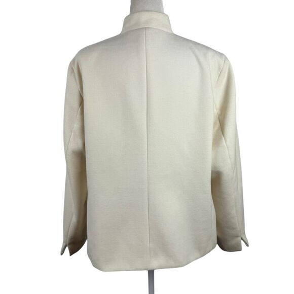 Chicos Mandarin Collar Blazer Jacket Size XL 16 Off White Lined Career Job - Picture 7 of 13